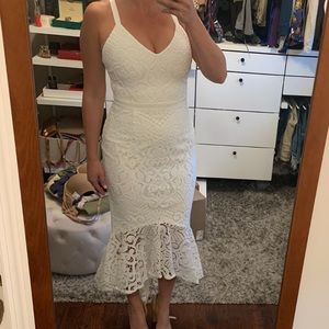 JAUS Liana White Midi Dress